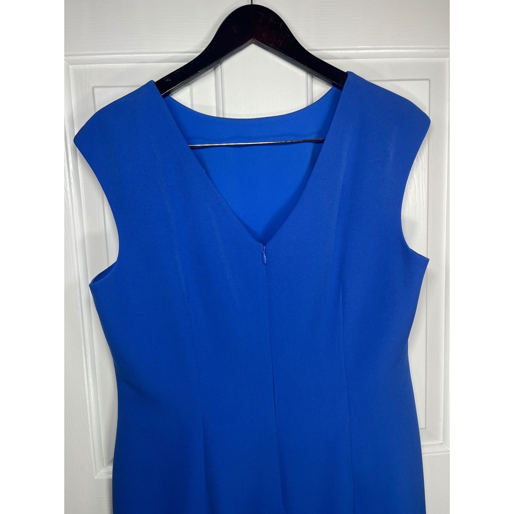 Antonio Melani Dress Women 12 Royal Blue Sleeveless V Back Sheath - Picture 6 of 7